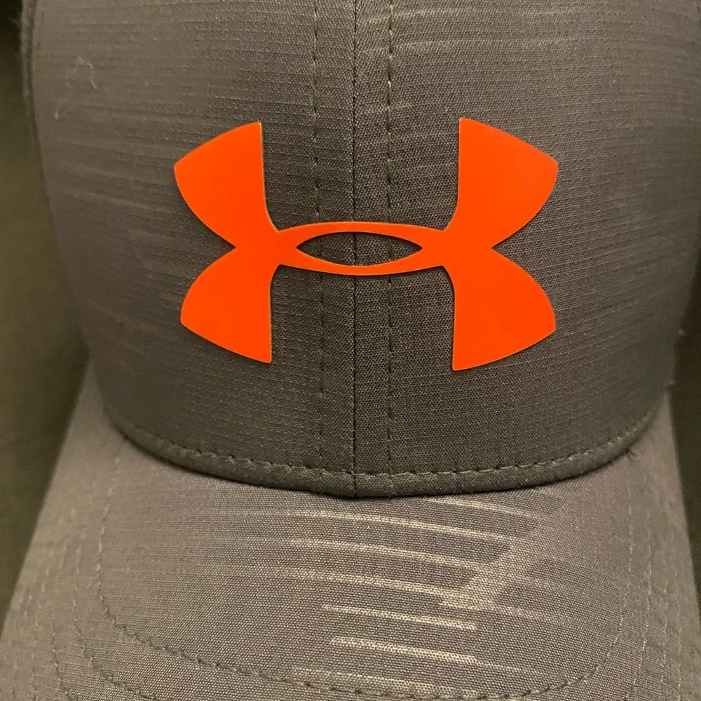 Under Armour-Youth (Small/Medium), Hat-Fitted Stretch‎ Back - Grey/Orange